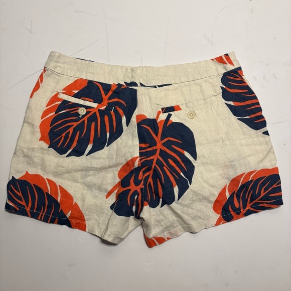 Lucky Brand Leaf Print Women Shorts - Orange and Navy - Picture 8 of 9